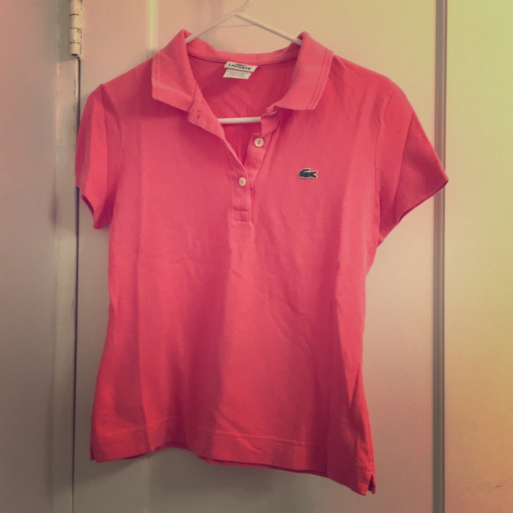 Lacoste Pink women’s polo in size 40.